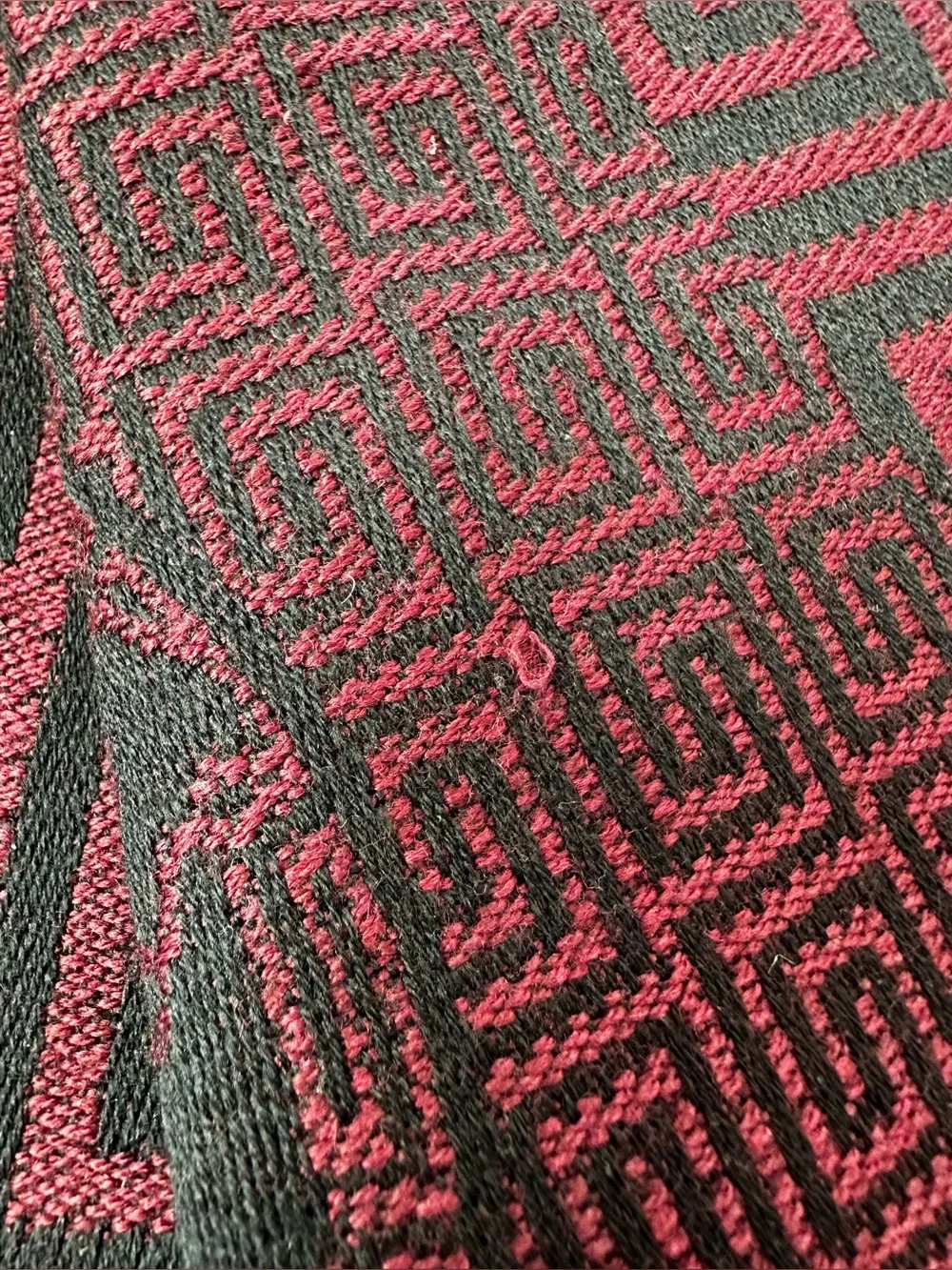 Versace Black & Burgundy Medusa Pattern Scarf